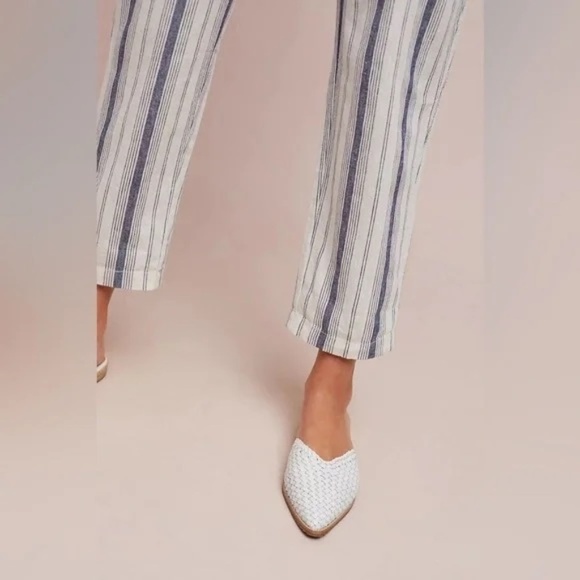 Anthropologie Seashore Striped Linen Blend Tapered Pants 31960 - Picture 5 of 16